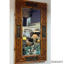 Vintage Bamboo bronze work Mirror 3ft x 1.5 Ft