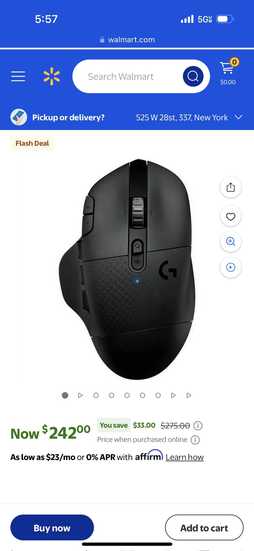 Logitech G604 Lightspeed Wireless Gaming Mouse, Black