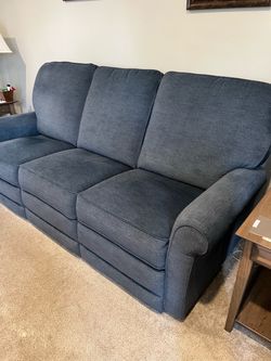 Blue La-Z-boy Reclining Sofa