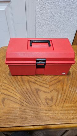 ACE HAEDWARE RED PLASTIC TOOL BOX