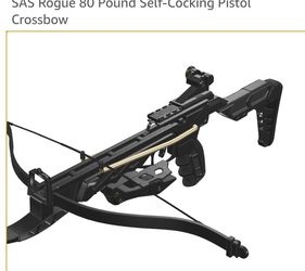 SAS Rogue 80 Pound Self-Cocking Pistol Crossbow and Arrows