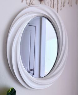 Modern Oval Wood Mirror