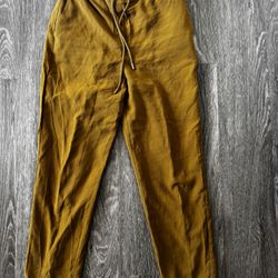 Ocre/mustard linen pants