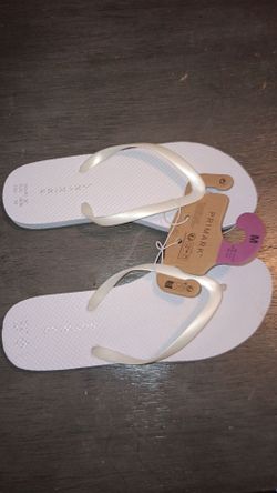 Primark White Flip Flops Size M