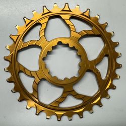 5Dev 7075 Classic Chainring - 3mm Offset - SRAM Direct Mount - 32T - Kashima Gold