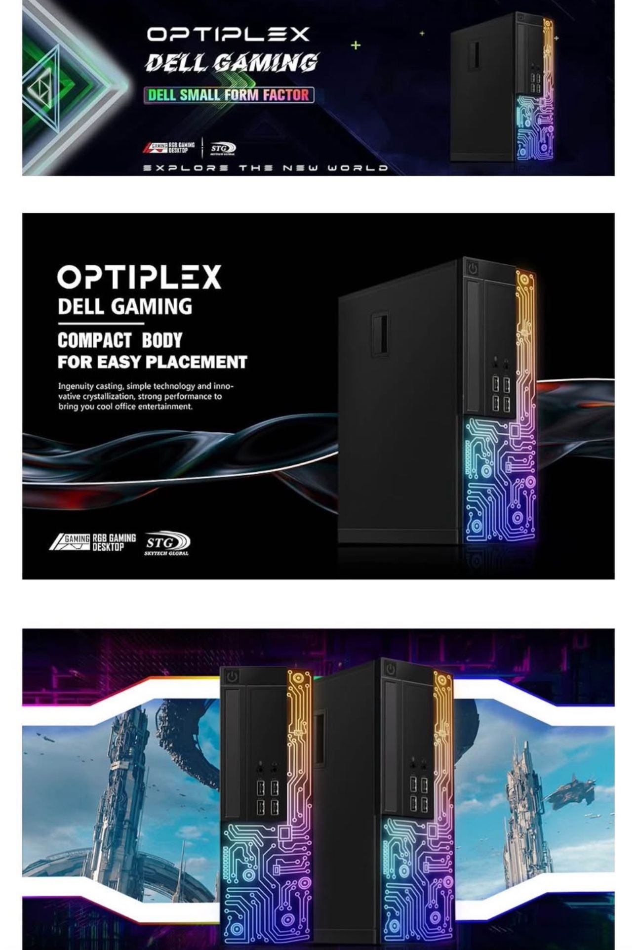Dell Gaming OptiPlex Desktop RGB Computer PC, Intel Core i7 monitor, keyboard and mouse included