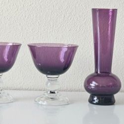 Vintage Fostoria “Victorian Amethyst” Glass Set – 1930s–1940s 💜 Elegant & Rare