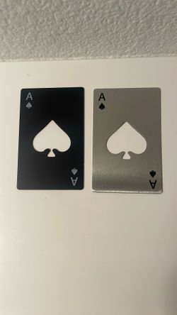 Stainless steel Ace of Spades Card Bottle Opener. 