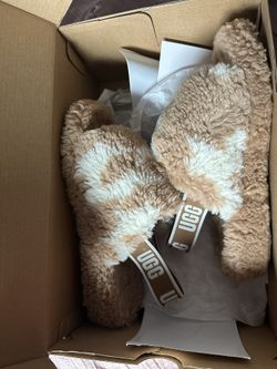 W Fluff Yeah Slide Cow Print