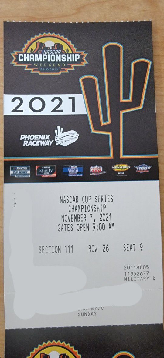 Nascar Phoenix Cup Race Ticket