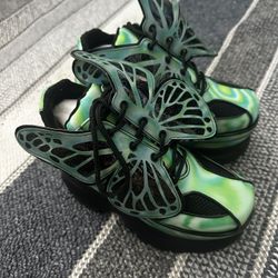 Dolls kill - Green Butterfly Platform Boots 