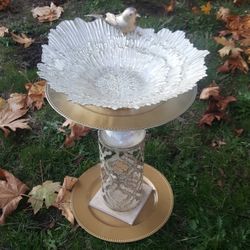 Bird Bath Glass Art. SOLD