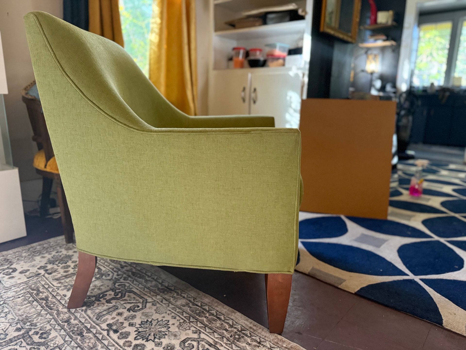 Green Upholstered Accent Chair