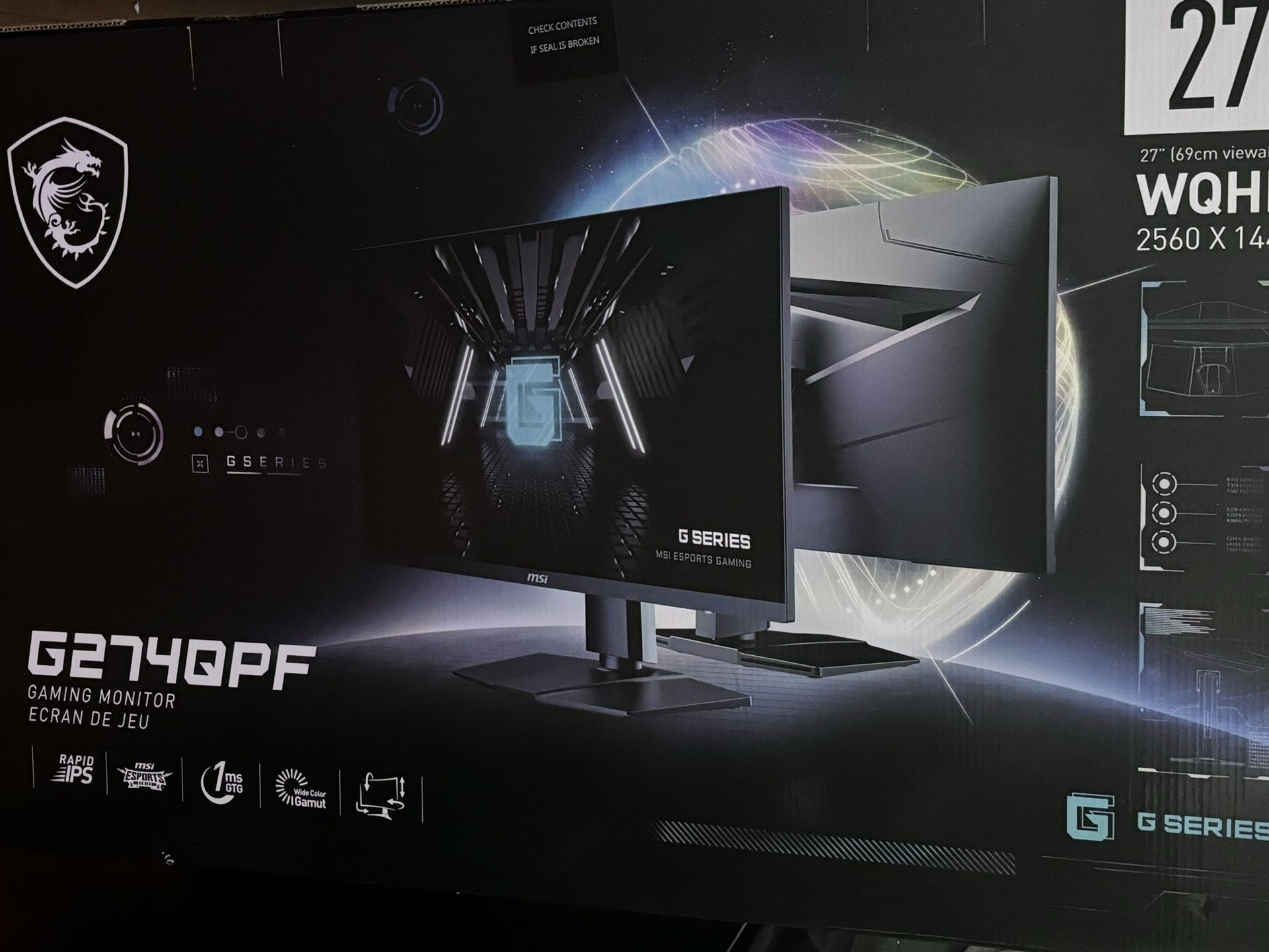 Brand New 27” 1440p MSI Monitor