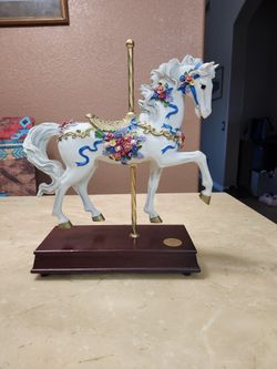 Beautiful Painted Carousel Horse Music Box From The San Francisco Music Box Company 