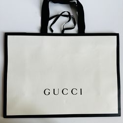 Authentic Gucci white and black XL Gift Shopping Bag Brand New