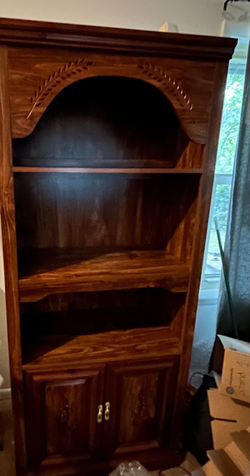 2 German book shelves with lights