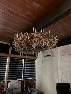 Large Antler Chandelier with Candle Lights