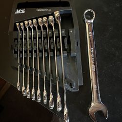 NEW…. ACE Professional Wrench Set: 8, 9, 10, 11, 12, 13, 14, 15, 17, 19