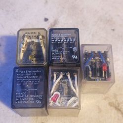 Lot of 5 Relays IDEC, Omron, Tyco, Potter & Brumfield, etc
