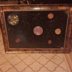 Hand Painted Solar System In Frame