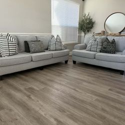 Light Gray Sofa And Loveseat Set 