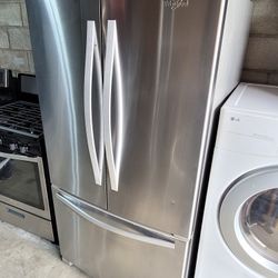 Whirlpool 36" Wide Stainless Steel French Door Refrigerator With Ice 🧊 Maker 