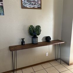 Wood Console Table With Metal Legs 