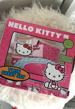 Hello kitty twin sheet set