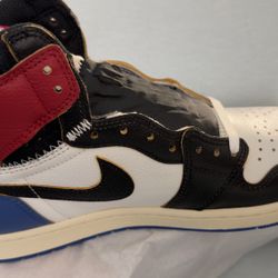 New Nike Jordan 1 High Fragment Union sz 11.5 Varsity Red Sport Royal