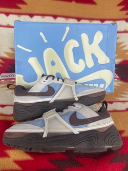 Travis Scott x Nike Zoom Field Jaxx Leche Blue Brown Creme Mens Size 8 Used