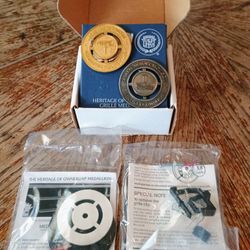 Cadillac OEM Grill Ornament or Badges - set of two - Gold I and Pewter II