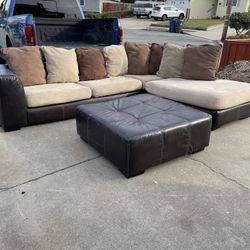 Large Sectional W Ottoman