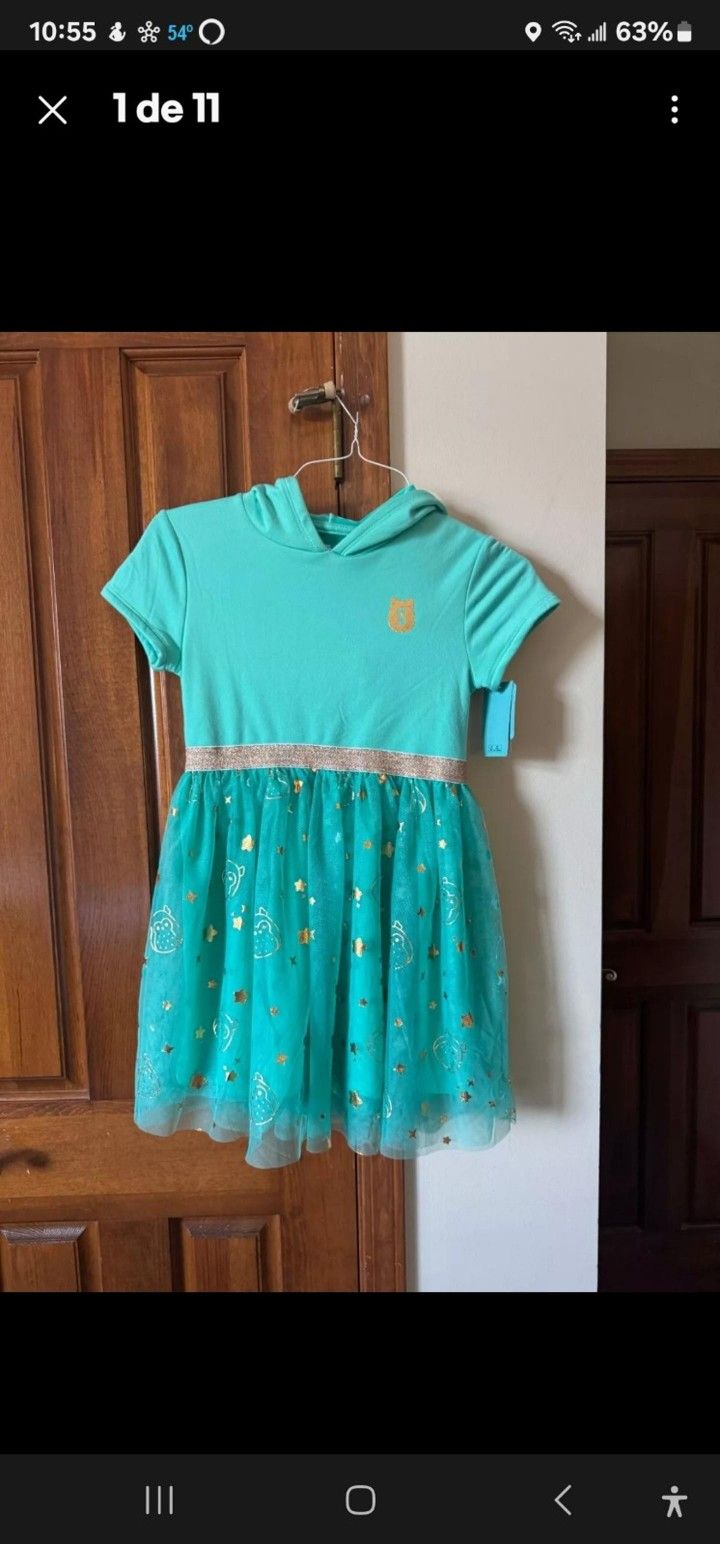 Squishmallow Teal Green Dress M Girls Owl New NWT