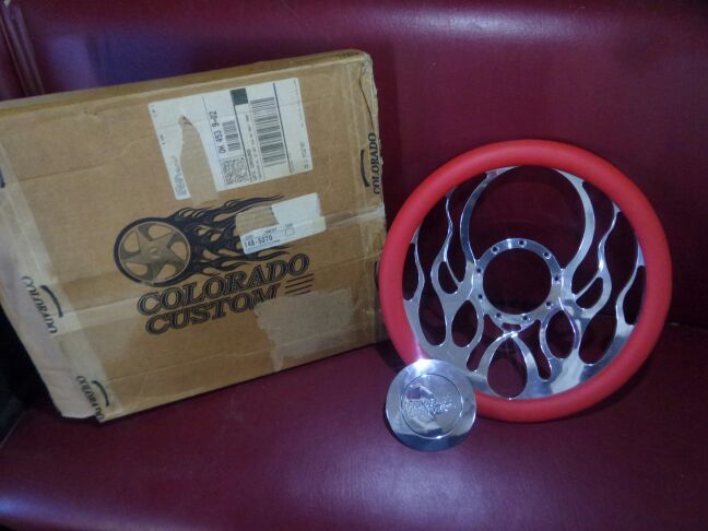 NEW Colorado customs BILLET steering wheel and horn button.