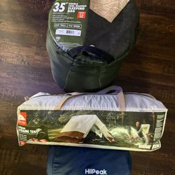 Camping Gear -tent, Sleeping Bag, Sleeper Pad 
