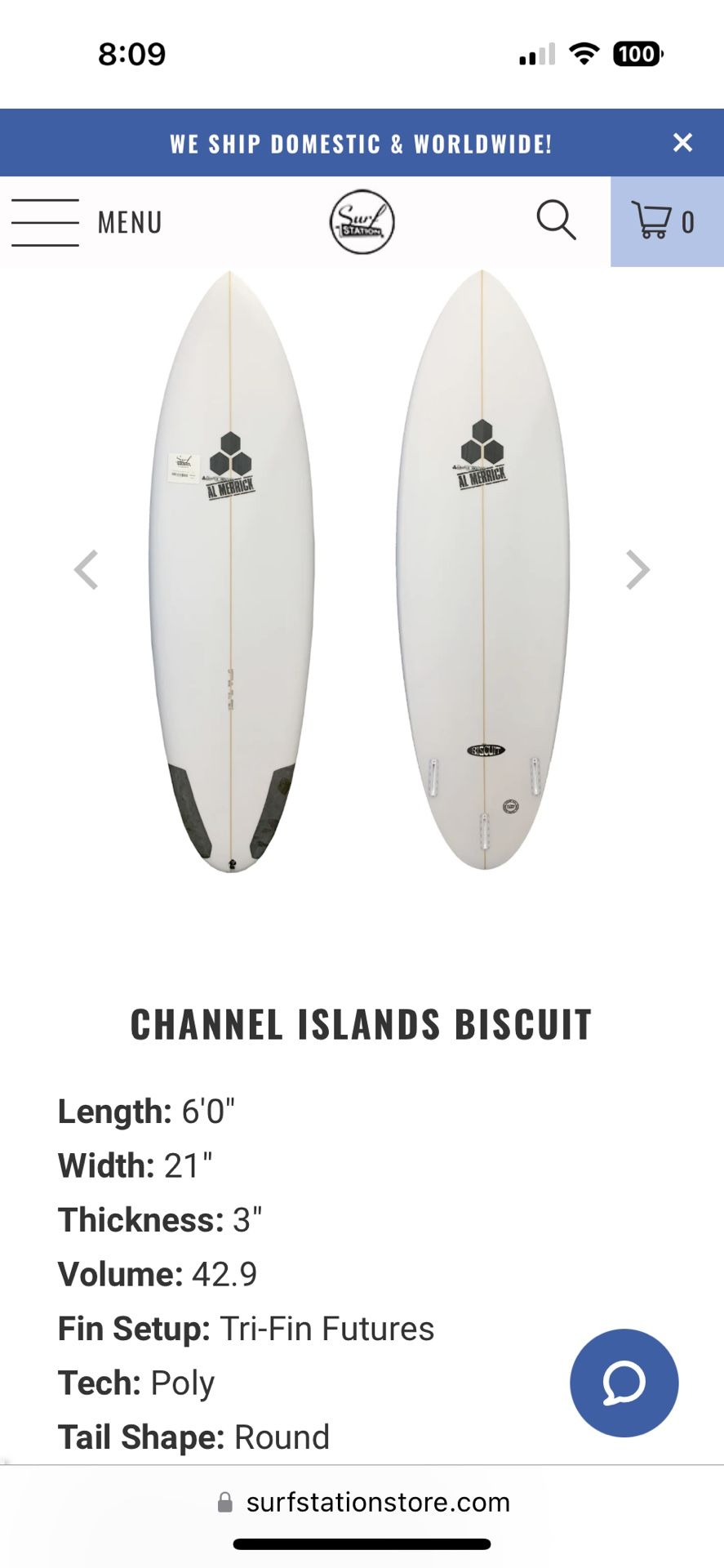 Al Merrick Channel Islands Biscuit Fish Mid length Vibes Like OG