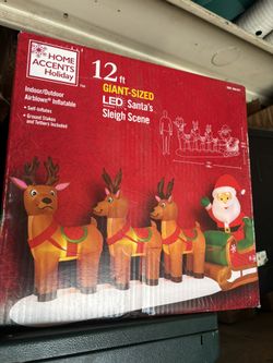 Xmas! Brand New 12ft Santa & Reindeer!