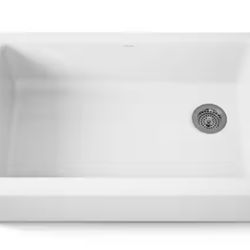 Whitehaven 36” Farmhouse/Apron-Front Single Bowl No Gauge Applicable White Cast Iron Kitchen Sink Only