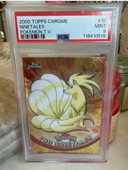 2000 TOPPS CHROME POKEMON T.V. SPECTRA #38 NINETALES PSA 9 Low Pop vintage