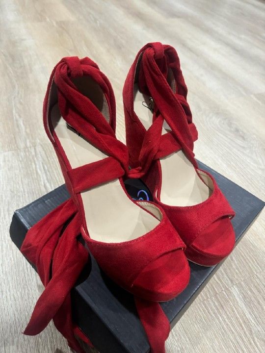 Red Wedge Heel