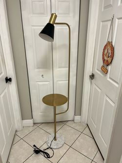 New Modern Floor Lamp with Side Table, Lightbulb Included, Dimmable , On / Off SwitchFoot