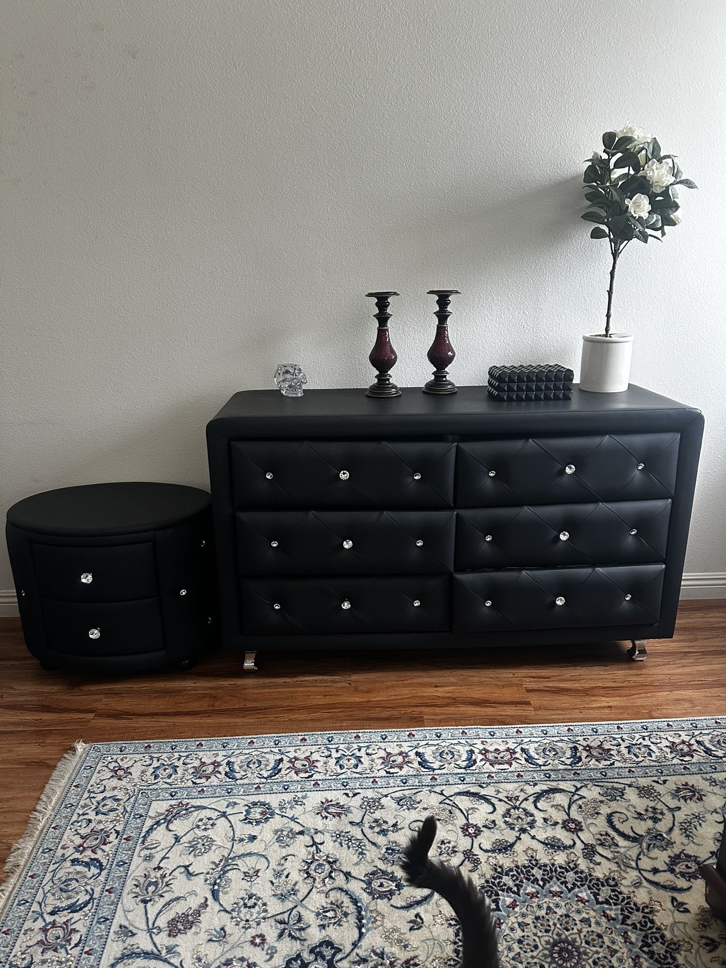 beautiful leather dresser and nightstand