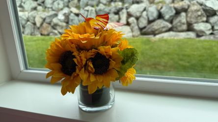 Small Artificial Sunflowers In Vase Small Fall Bouquet