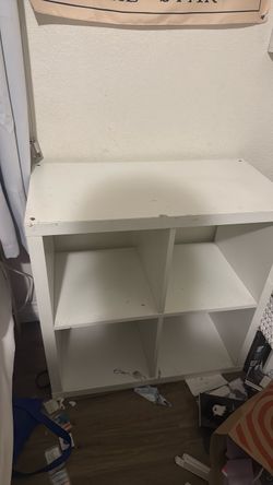 White Wood Shelving Unit 4-Cube