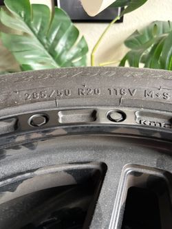 20” with black rims (6) lugs