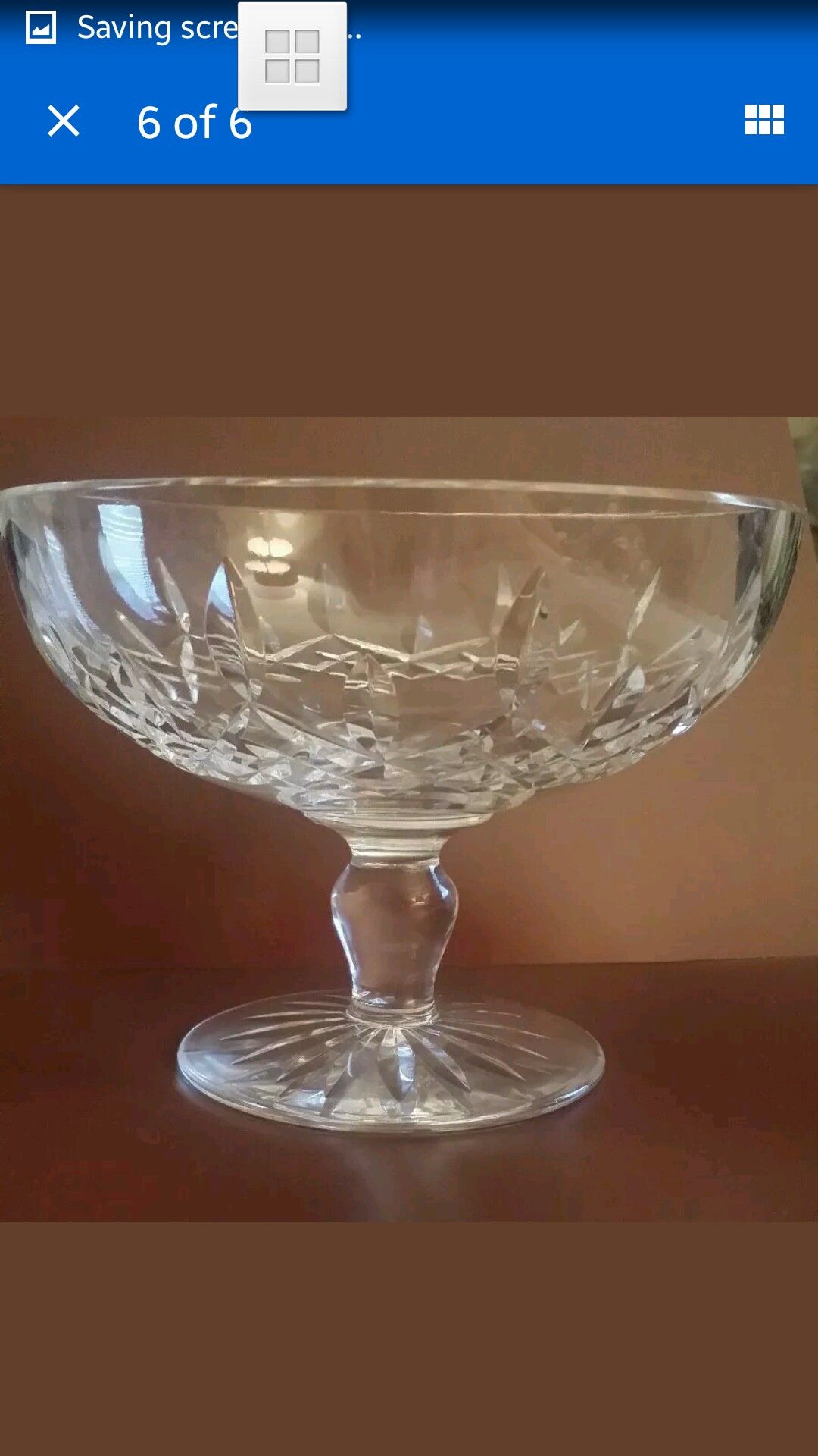 Waterford Crystal Irish Lismore Footed Compote Open Candy Dish