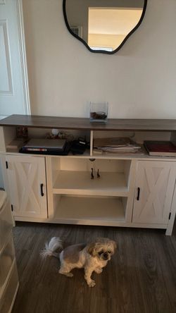 Farmhouse TV Stand Console Cabinet