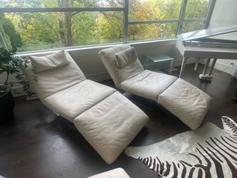 Luxury leather reclining chaise set
