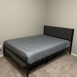 Full Bed Frame With 10 Inch Memory Foam Mattress 
